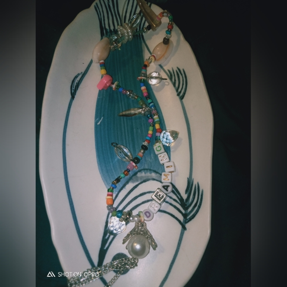 Dreaming ladies or teenagers stretchy multicolour seed bead choker necklace ππ - Picture 3 of 6